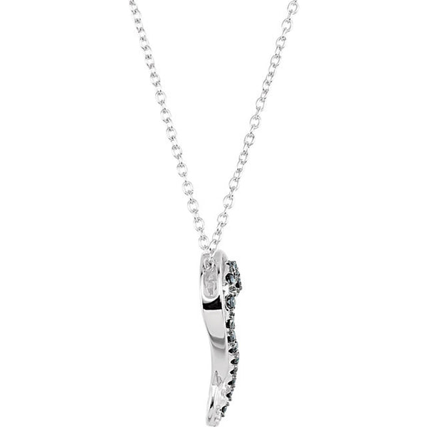 Black & White Diamond Heart Necklace